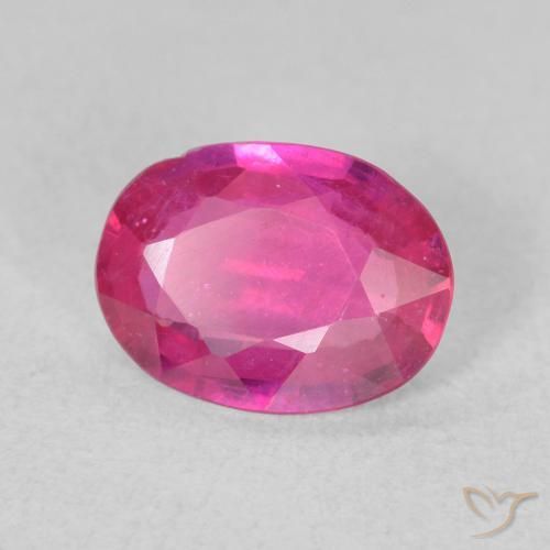 Rubino Medium Dark-Pink naturale da 1.16 ct, Ovale, VS