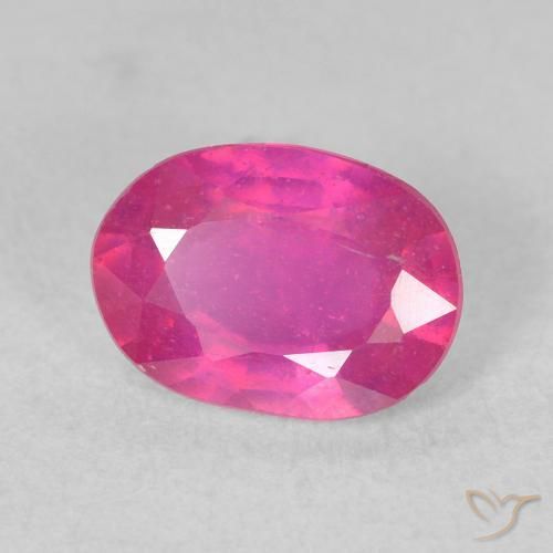 Rubino Medium Dark-Pink naturale da 1.61 ct, Ovale, VS