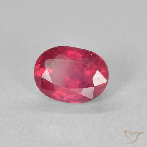 Rubino Rosso tendente al rosa naturale da 1.41 ct, Ovale, VS