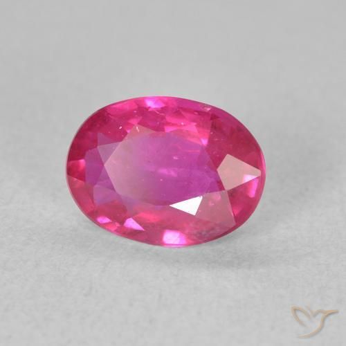 Rubino Medium Dark-Pink naturale da 1.43 ct, Ovale, VS