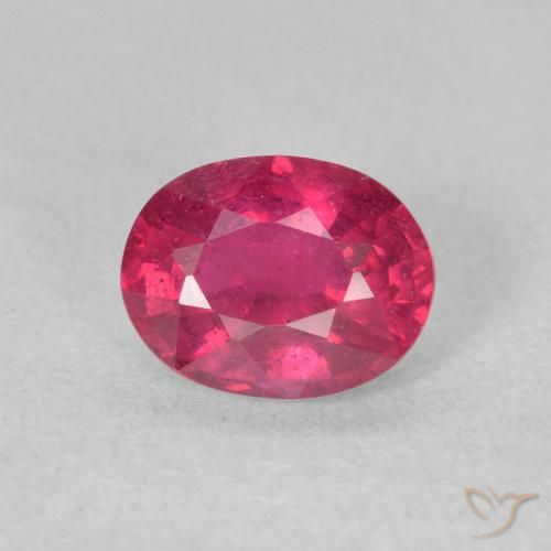 1.66ct Naturale Rosso chiaro Rubino, Ovale, VS