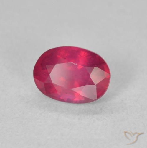 Rubino Rosa rossastra naturale da 1.34 ct, Ovale, VS