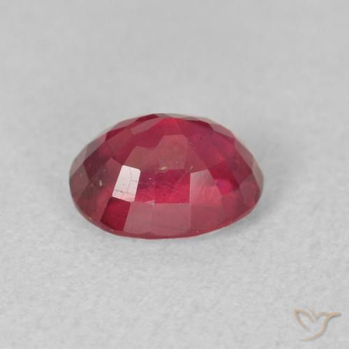 Rubino Rosa rossastro intenso naturale da 1.20 ct, Ovale, VS