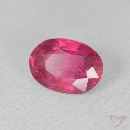 Rubino Rosso chiaro naturale da 0.98 ct, Ovale, VS