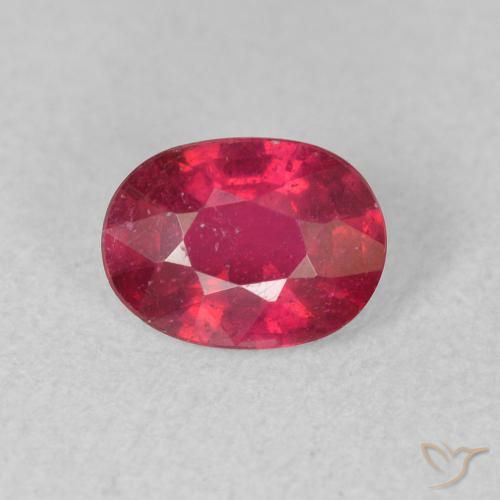 0.99ct Naturale Rosso chiaro Rubino, Ovale, VS