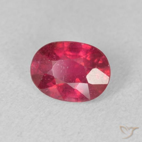 Rubino Rosso chiaro naturale da 0.99 ct, Ovale, VS