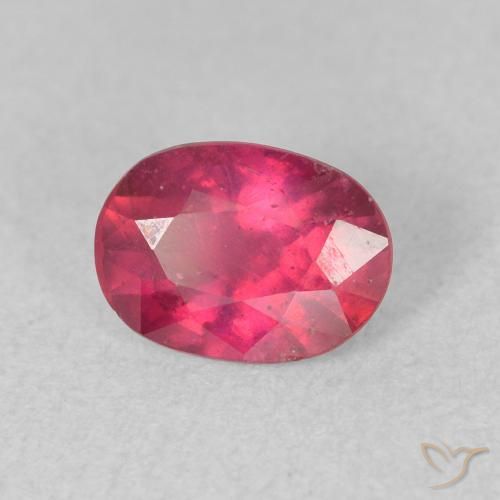 Rubino Rosso tendente al rosa naturale da 1.08 ct, Ovale, VS