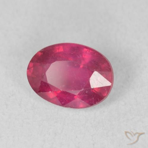 Rubino Rosa rossastra naturale da 1.12 ct, Ovale, VS