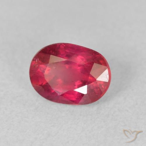 Rubino Rosso tendente al rosa naturale da 1.13 ct, Ovale, VS