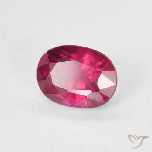Rubino Rosso chiaro naturale da 1.29 ct, Ovale, VS