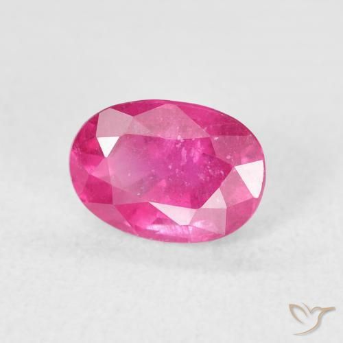 Rubino Magenta intenso naturale da 1.42 ct, Ovale, VS