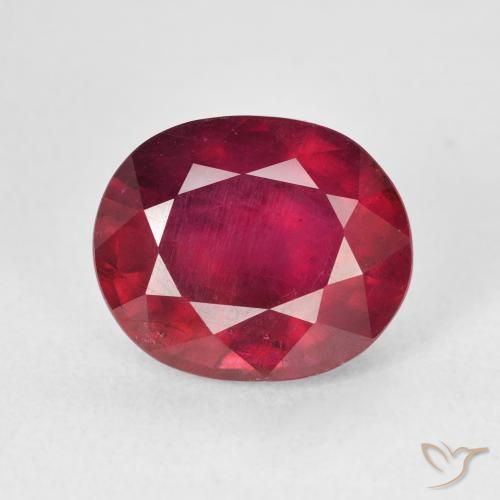 7.45ct Naturale Medium Dark-Red Rubino, Ovale, VS