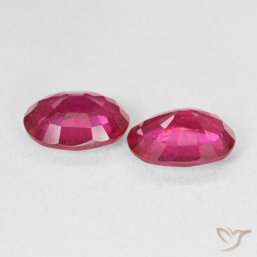 Gemme di Rubino Rosso chiaro naturale da 3.09 ct, Ovale, VS