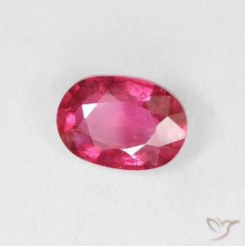 Rubino Rosso tendente al rosa naturale da 1.17 ct, Ovale, VS