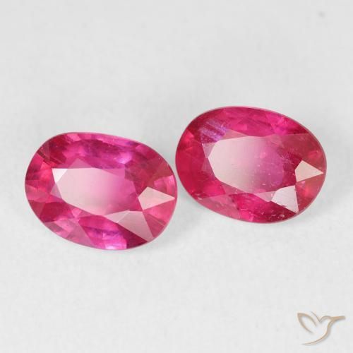 Gemme di Rubino Medium Dark-Pink naturale da 3.10 ct, Ovale, VS