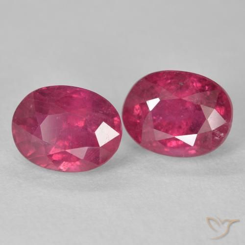 Gemme di Rubino Rosso tendente al rosa naturale da 4.77 ct, Ovale, VS-SI