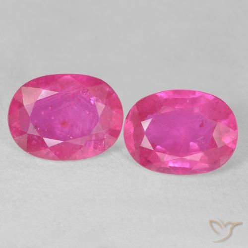 3.08ctw Naturale Medium Dark-Pink Rubino, Ovale, VS-SI