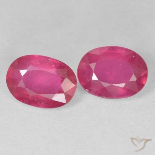Gemme di Rubino Rosa rossastra naturale da 2.87 ct, Ovale, VS-SI