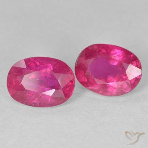 Gemme di Rubino Rosso tendente al rosa naturale da 3.47 ct, Ovale, VS-SI