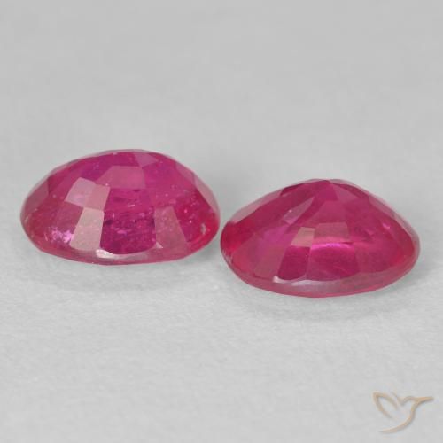 Gemme di Rubino Rosso tendente al rosa naturale da 3.47 ct, Ovale, VS-SI
