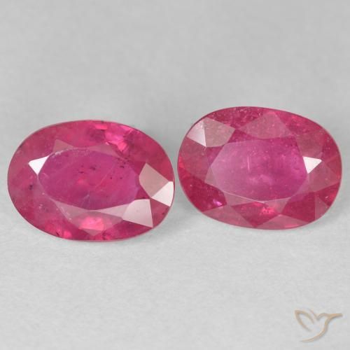 Gemme di Rubino Rosso tendente al rosa naturale da 3.25 ct, Ovale, VS-SI