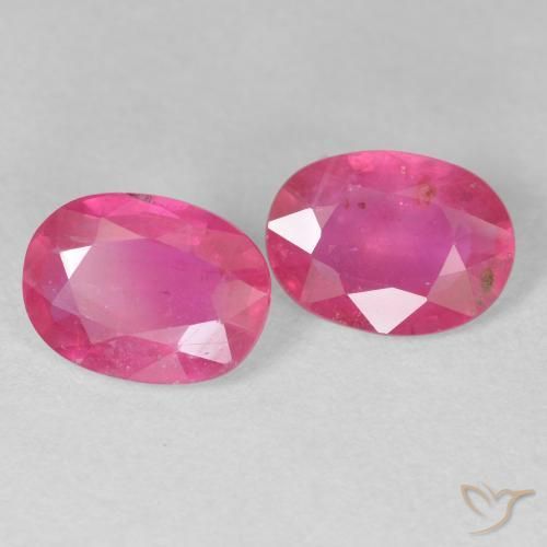 Gemme di Rubino Rosso tendente al rosa naturale da 2.87 ct, Ovale, VS-SI