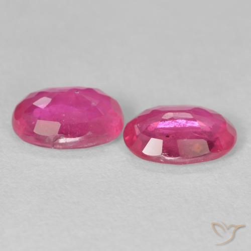 Gemme di Rubino Rosso tendente al rosa naturale da 2.87 ct, Ovale, VS-SI