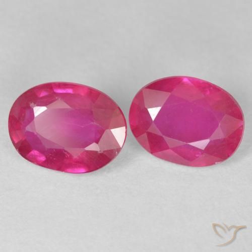 Gemme di Rubino Rosa rossastra naturale da 3.23 ct, Ovale, VS-SI