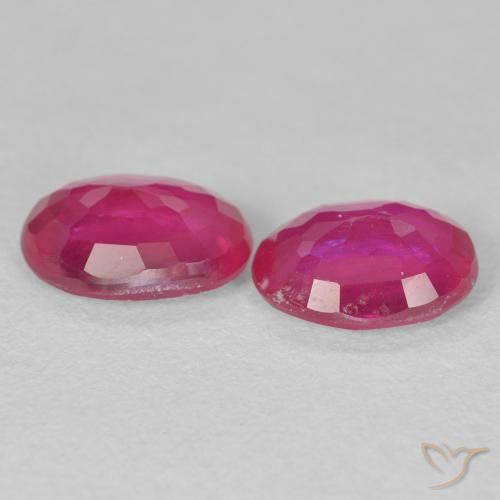 Gemme di Rubino Rosa rossastra naturale da 3.23 ct, Ovale, VS-SI