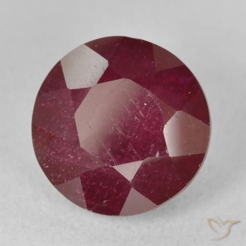 Rubino Rosso scuro naturale da 5.73 ct, Rotondo, VS-SI