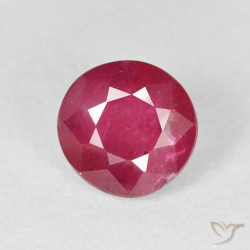 1.36ct Naturale Rosso medio Rubino, Rotondo, VS-SI