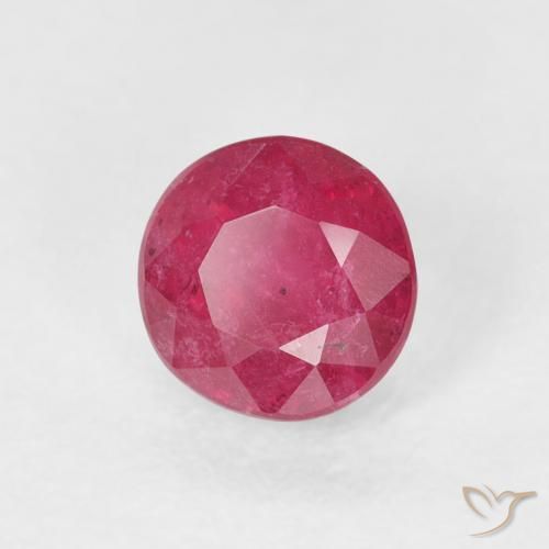 Rubino Rosa rossastra naturale da 0.80 ct, Rotondo, VS-SI