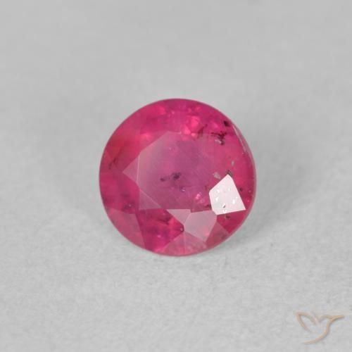 Rubino Rosa rossastra naturale da 1.34 ct, Rotondo, VS-SI