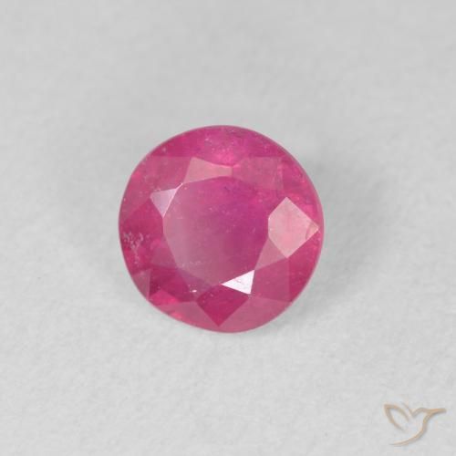 Rubino Rosa rossastra naturale da 1.41 ct, Rotondo, VS-SI
