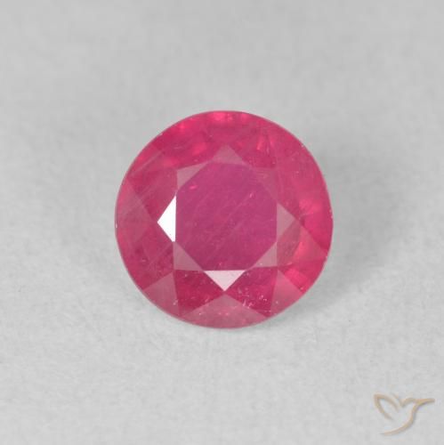 1.74ct Naturale Rosso tendente al rosa Rubino, Rotondo, VS-SI