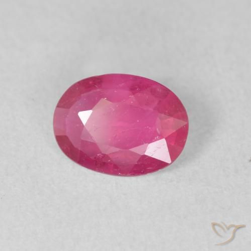 Rubino Rosa rossastra naturale da 0.93 ct, Ovale, VS-SI