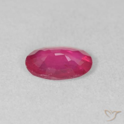Rubino Rosa rossastra naturale da 0.93 ct, Ovale, VS-SI