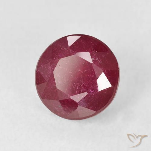 Rubino Rosso scuro naturale da 2.33 ct, Rotondo, VS-SI