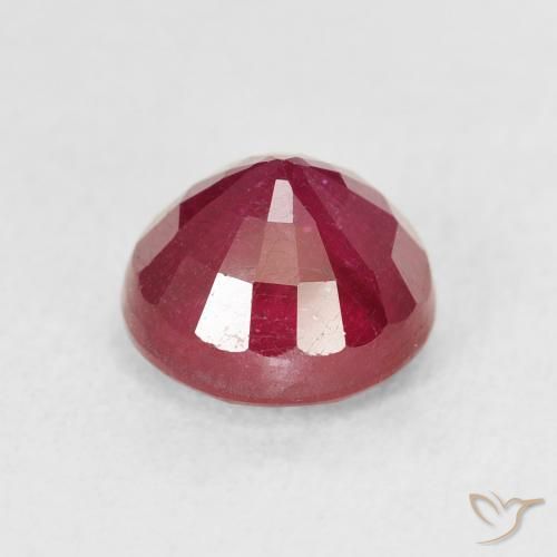 Rubino Rosso scuro naturale da 2.33 ct, Rotondo, VS-SI