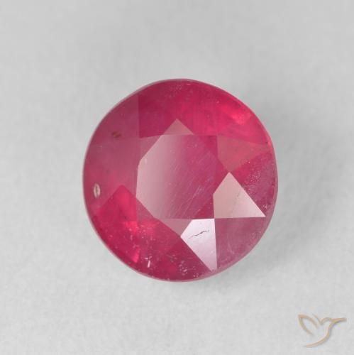 Rubino Rosso tendente al rosa naturale da 3.12 ct, Rotondo, VS-SI