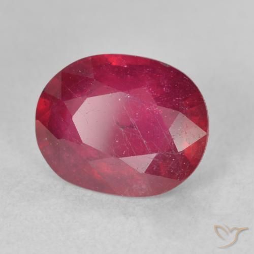 Rubino marmellata rossa naturale da 3.60 ct, Ovale, VS-SI
