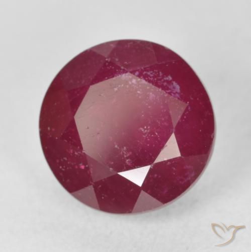 Rubino Rosa rossastro intenso naturale da 5.93 ct, Rotondo, VS-SI
