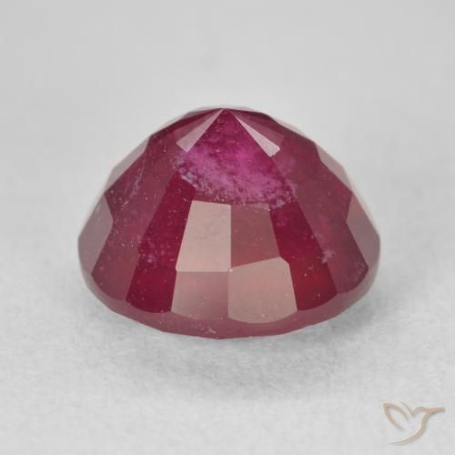 Rubino Rosa rossastro intenso naturale da 5.93 ct, Rotondo, VS-SI