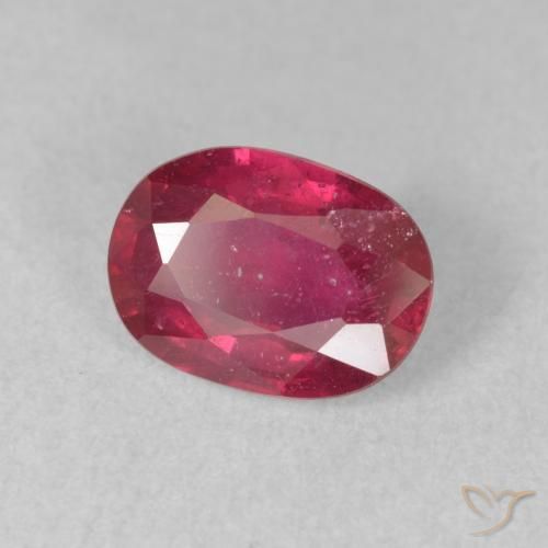 Rubino Rosso tendente al rosa naturale da 1.73 ct, Ovale, VS-SI