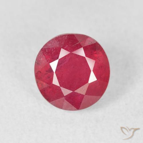 1.51ct Naturale Rosa rossastra Rubino, Rotondo, VS-SI, Photo A