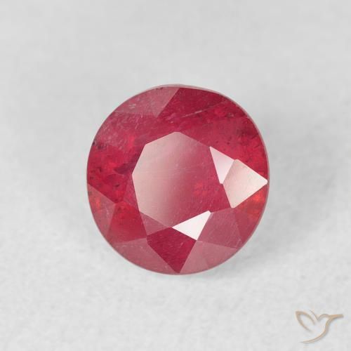 Rubino Rosa rossastra naturale da 1.51 ct, Rotondo, VS-SI