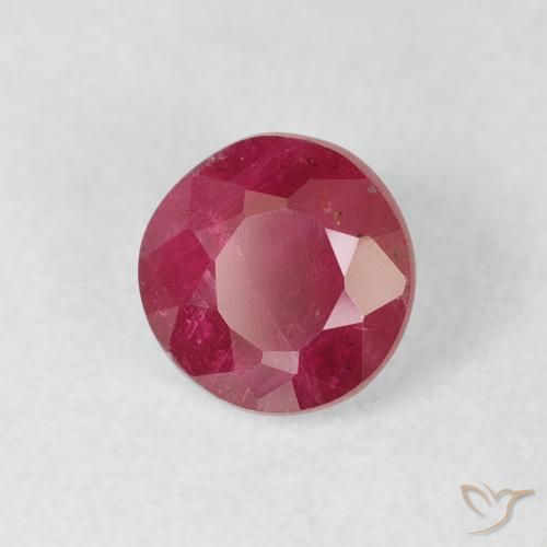 Rubino Rosa rossastra naturale da 1.09 ct, Rotondo, VS-SI