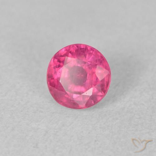 Rubino Rosa hot naturale da 0.90 ct, Rotondo, VS-SI