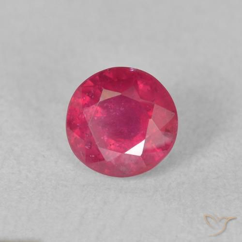 Rubino Rosa rossastra naturale da 1.21 ct, Rotondo, VS-SI