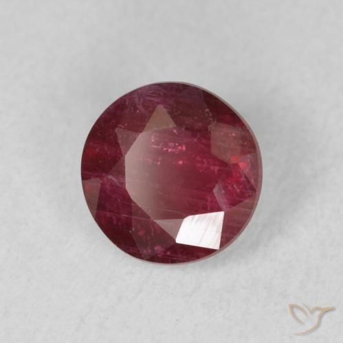 Rubino Rosso scuro naturale da 1.46 ct, Rotondo, VS-SI
